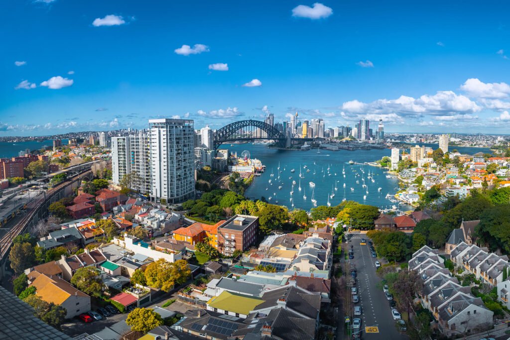 The very beautiful city of Sydney in New South Wales, Australia.