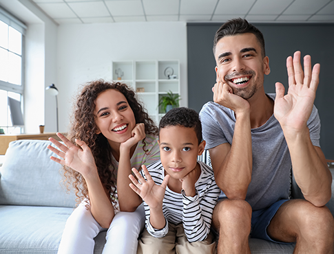 A family in their newly purchased second home