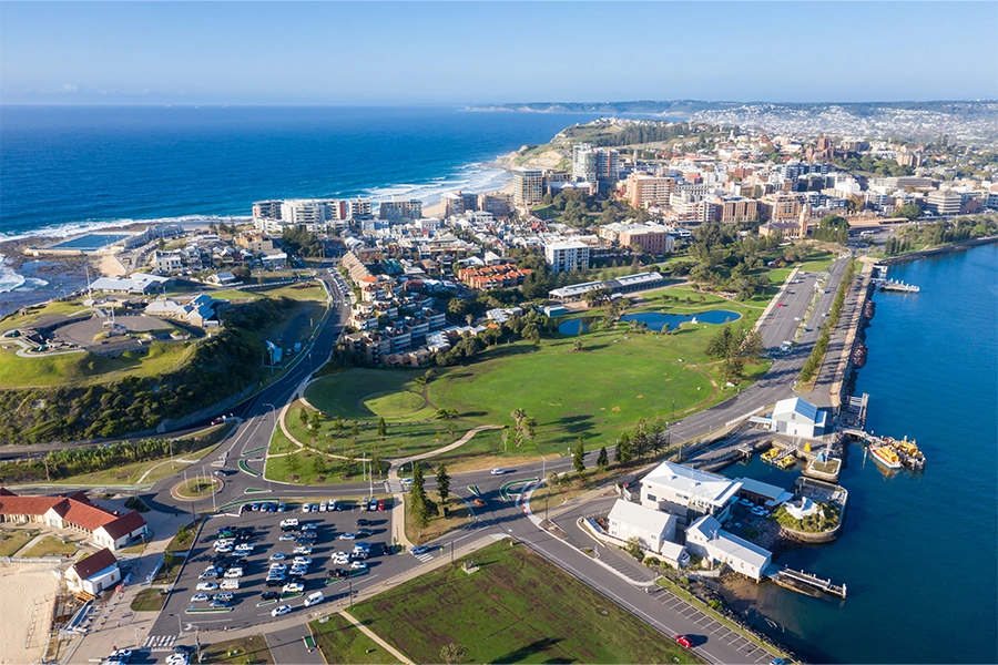 Beautiful view of Newcastle CBD in NSW, Australia