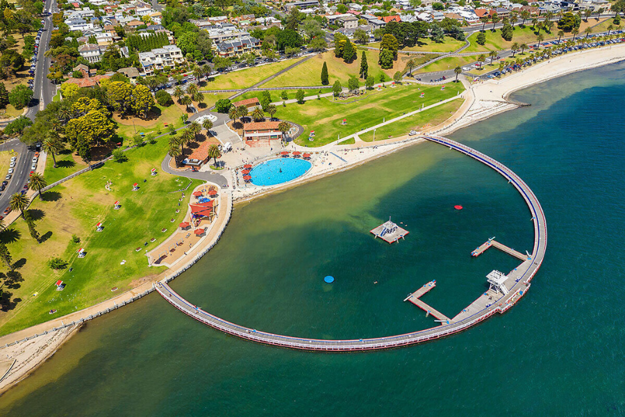 The charming Eastern Beach Reserve in Geelong.